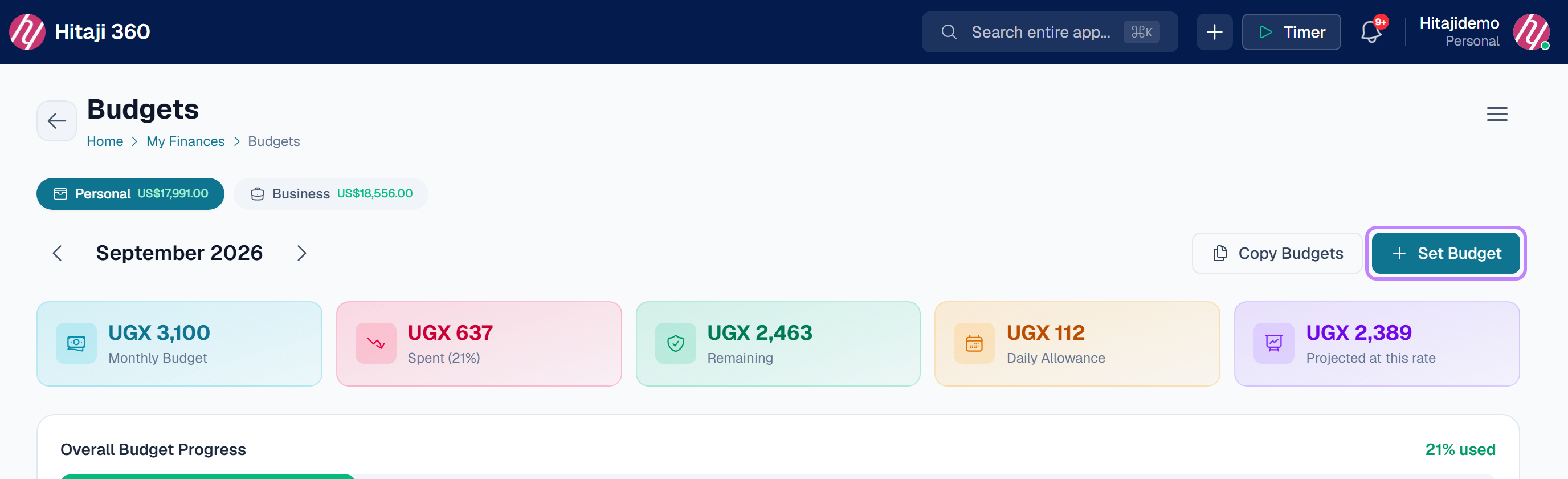 No — use Copy Budgets to bring last month’s forward and adjust