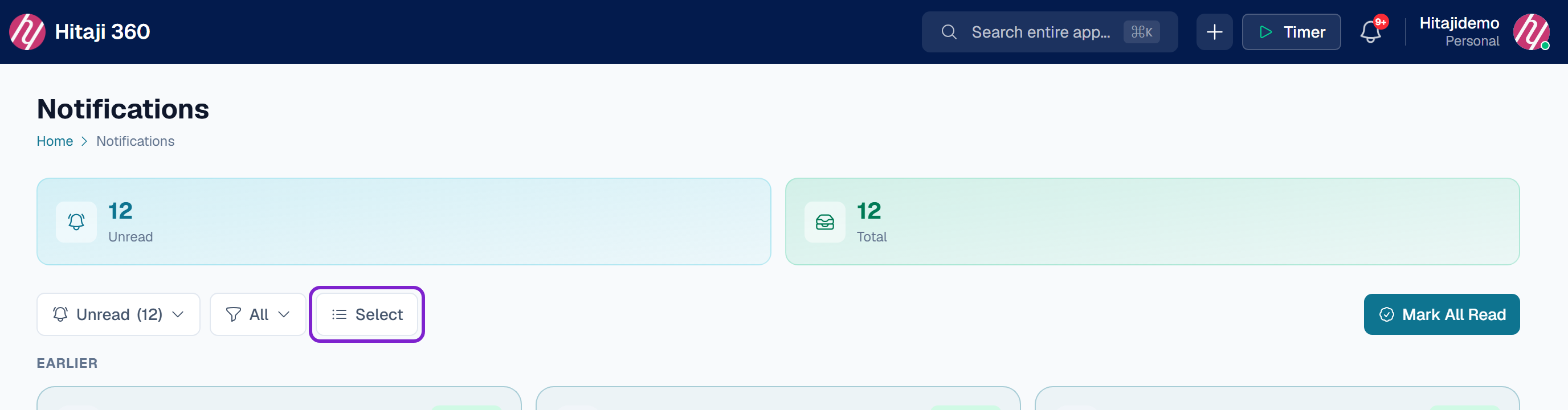 Press Select in the toolbar — tick the ones you want, or use Select All (n) or…