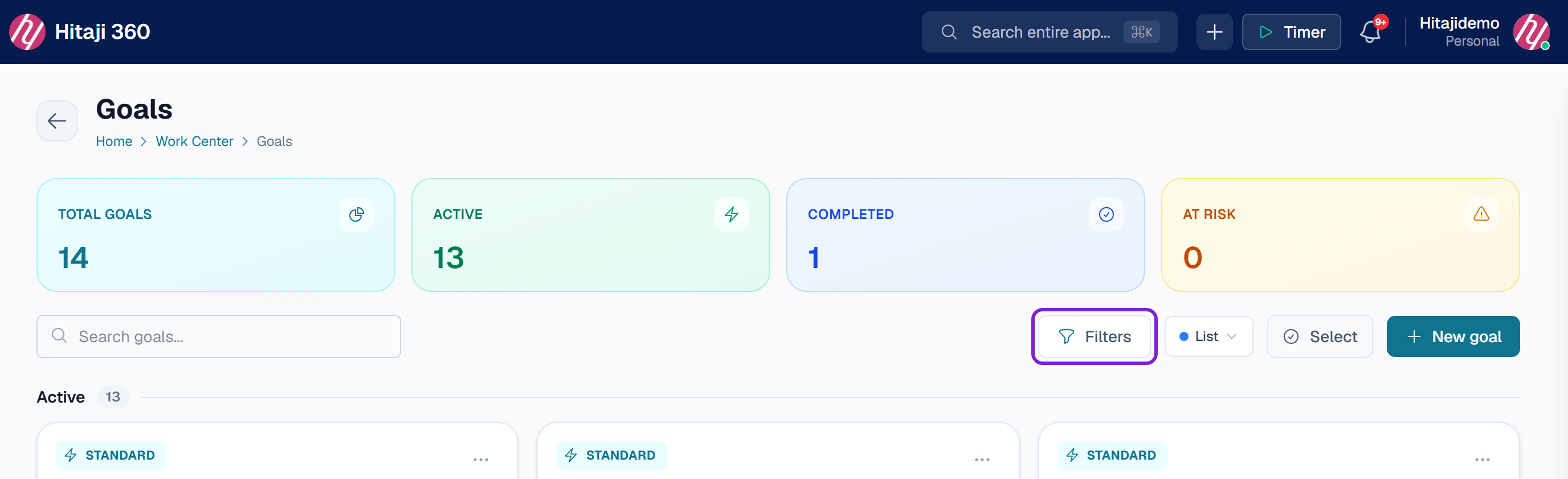 Goals and set the status filter to Completed to find what you ran last time —…